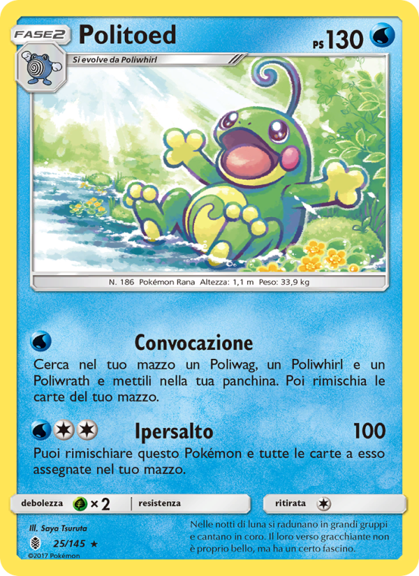 Politoed 025/169 — Guardians Rising (Italian Pokémon TCG card)