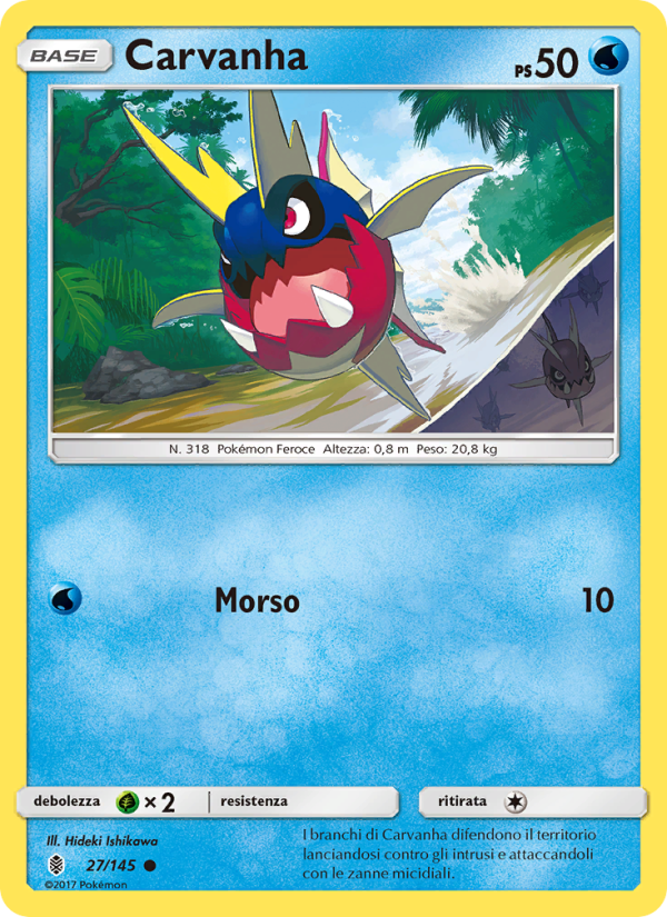 Carvanha 027/169 — Guardians Rising (Italian Pokémon TCG card)
