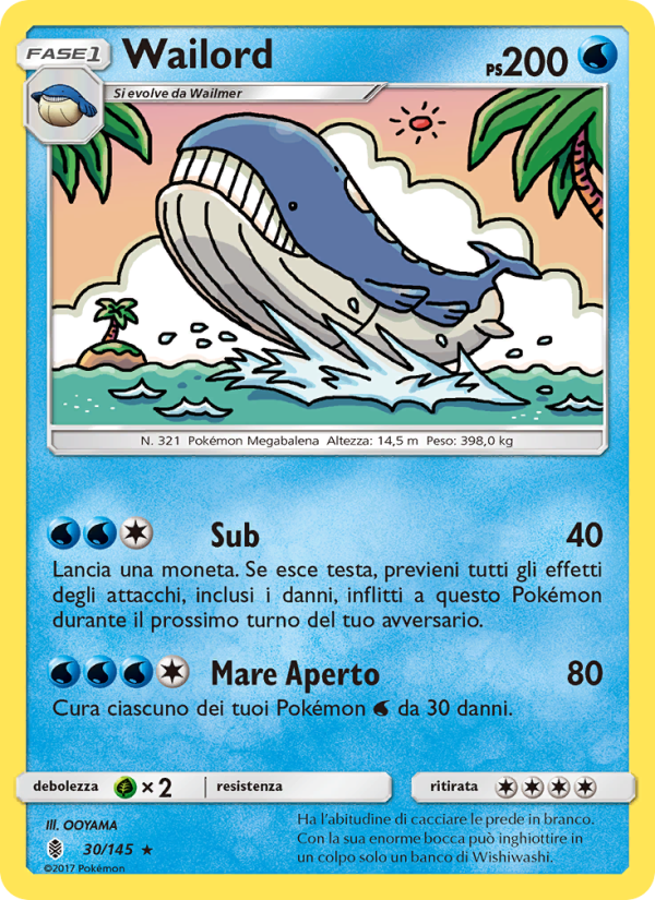Wailord 030/169 — Guardians Rising (Italian Pokémon TCG card)