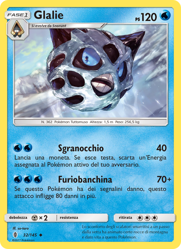 Glalie 032/169 — Guardians Rising (Italian Pokémon TCG card)