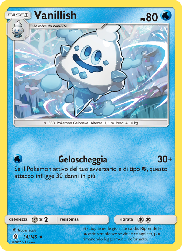 Vanillish 034/169 — Guardians Rising (Italian Pokémon TCG card)