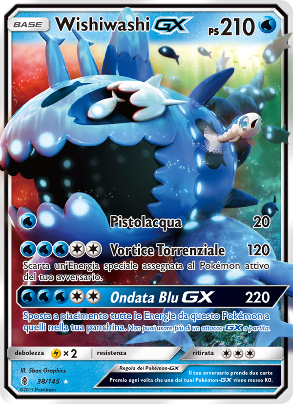 Wishiwashi GX 038/169 — Guardians Rising (Italian Pokémon TCG card)