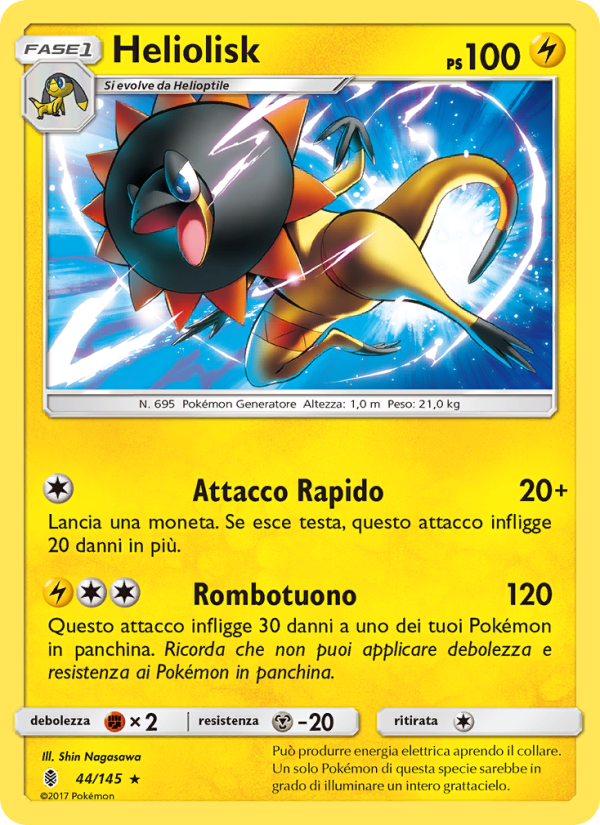 Heliolisk 044/169 — Guardians Rising (Italian Pokémon TCG card)