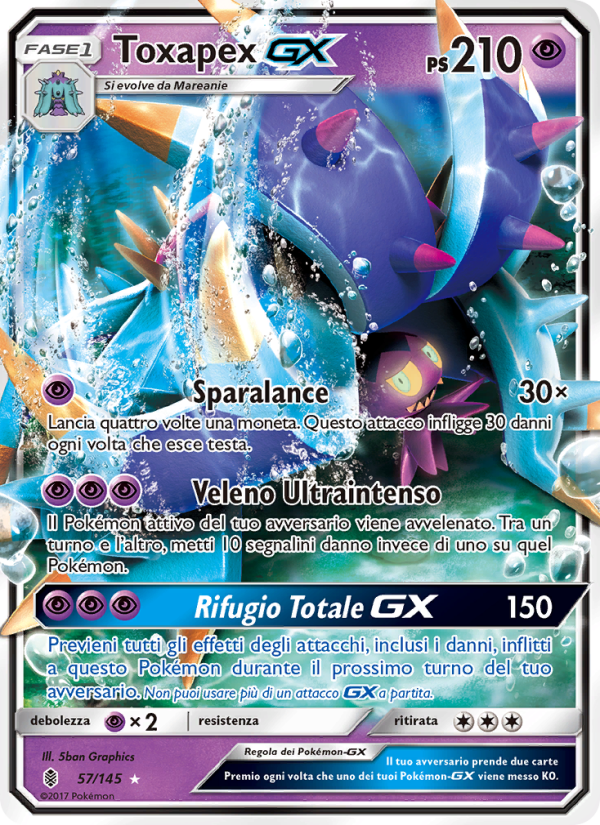 Toxapex GX 057/169 — Guardians Rising (Italian Pokémon TCG card)