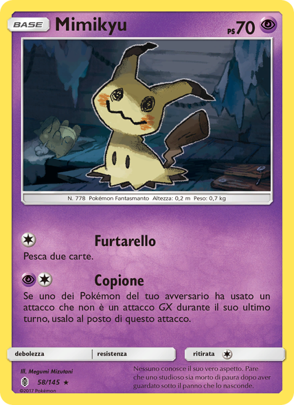 Mimikyu 058/169 — Guardians Rising (Italian Pokémon TCG card)