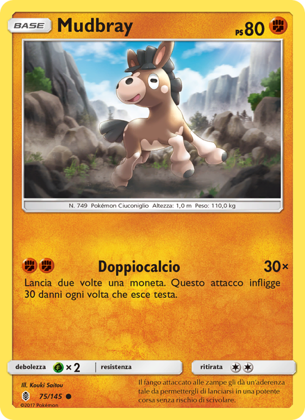Mudbray 075/169 — Guardians Rising (Italian Pokémon TCG card)