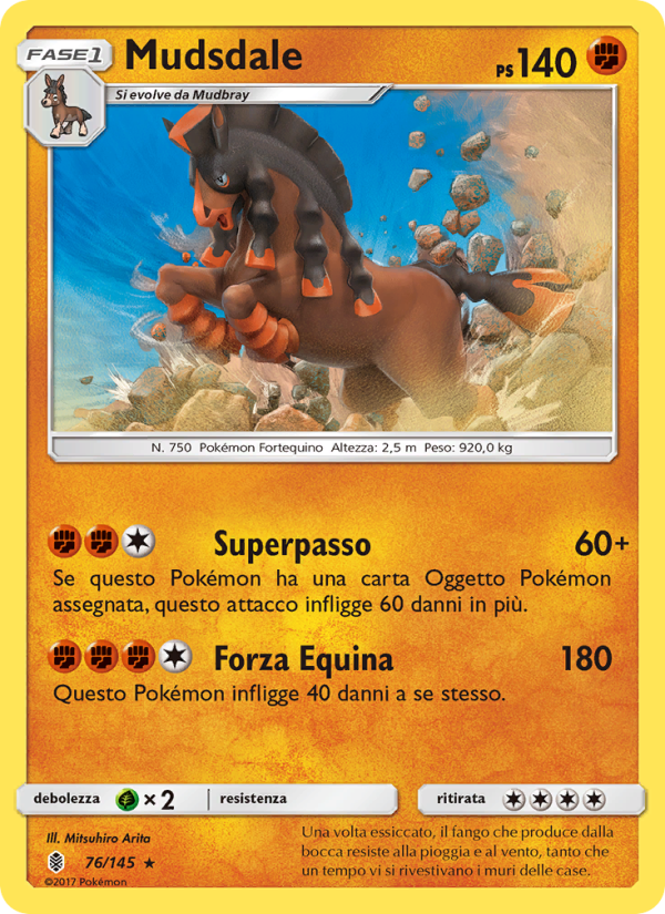 Mudsdale 076/169 — Guardians Rising (Italian Pokémon TCG card)