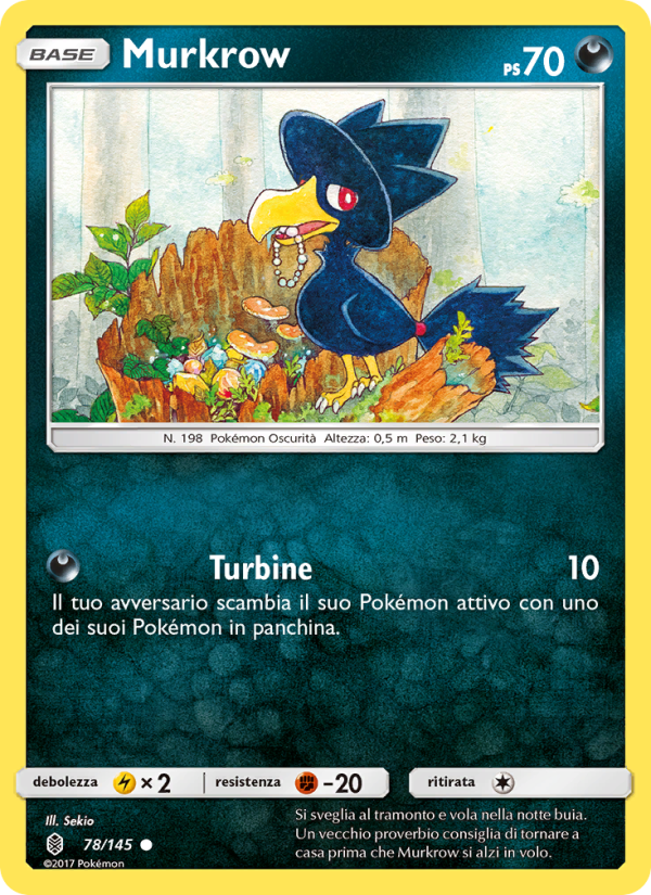 Murkrow 078/169 — Guardians Rising (Italian Pokémon TCG card)