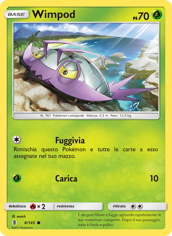 Wimpod 008/169 — Guardians Rising (Italian Pokémon TCG card)