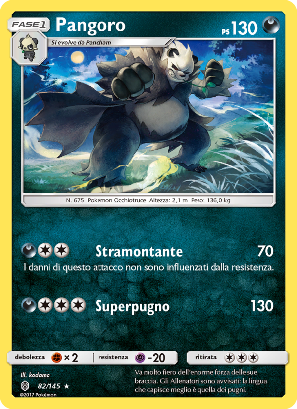 Pangoro 082/169 — Guardians Rising (Italian Pokémon TCG card)