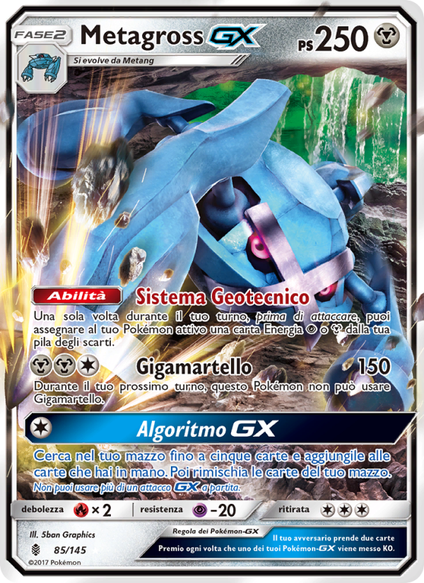 Metagross GX 085/169 — Guardians Rising (Italian Pokémon TCG card)