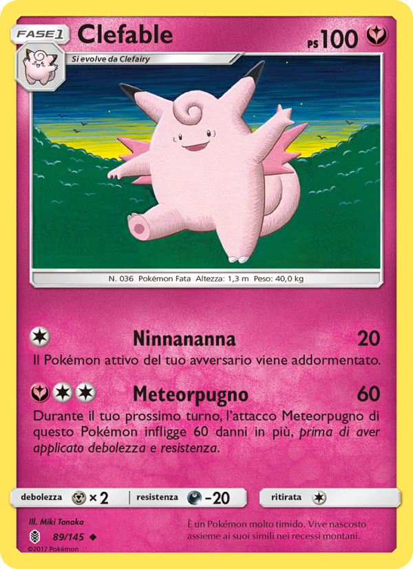 Clefable 089/169 — Guardians Rising (Italian Pokémon TCG card)
