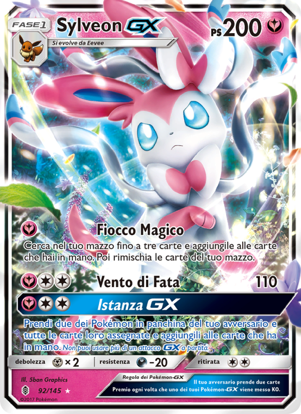 Sylveon GX 092/169 — Guardians Rising (Italian Pokémon TCG card)