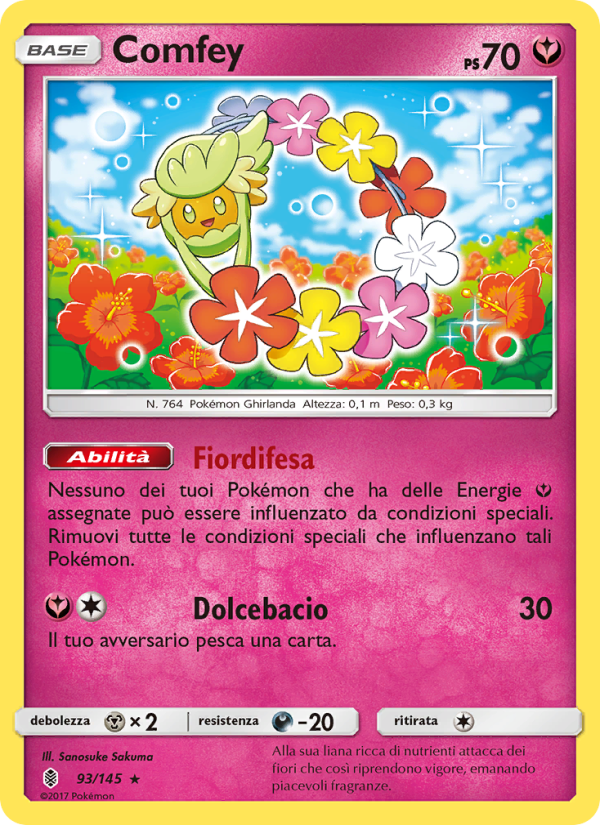 Comfey 093/169 — Guardians Rising (Italian Pokémon TCG card)