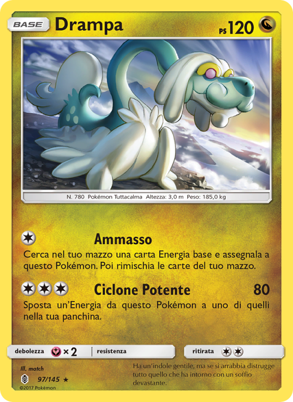 Drampa 097/169 — Guardians Rising (Italian Pokémon TCG card)