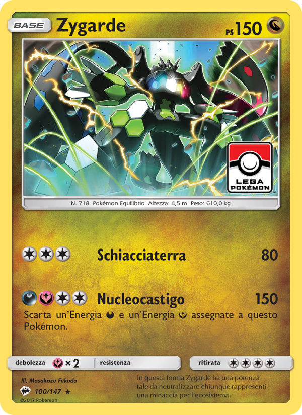 Zygarde 100/169 — Burning Shadows (Italian Pokémon TCG card)