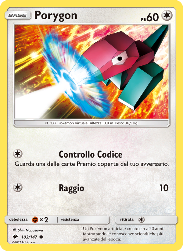 Porygon 103/169 — Burning Shadows (Italian Pokémon TCG card)