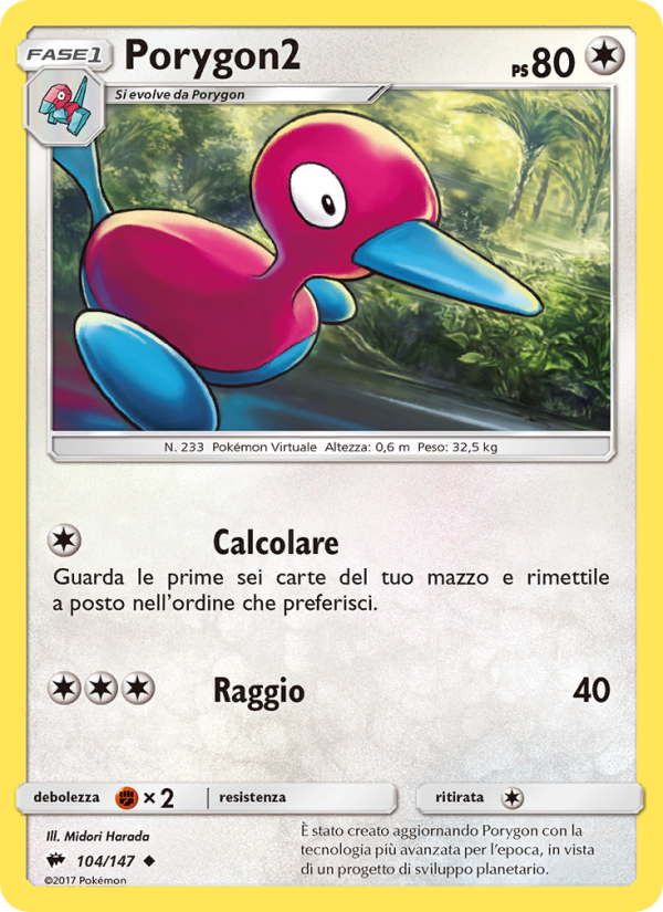 Porygon2 104/169 — Burning Shadows (Italian Pokémon TCG card)