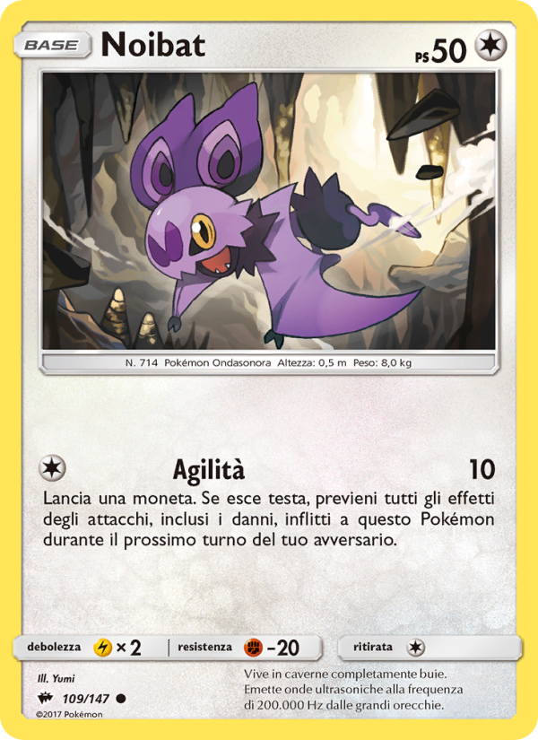 Noibat 109/169 — Burning Shadows (Italian Pokémon TCG card)