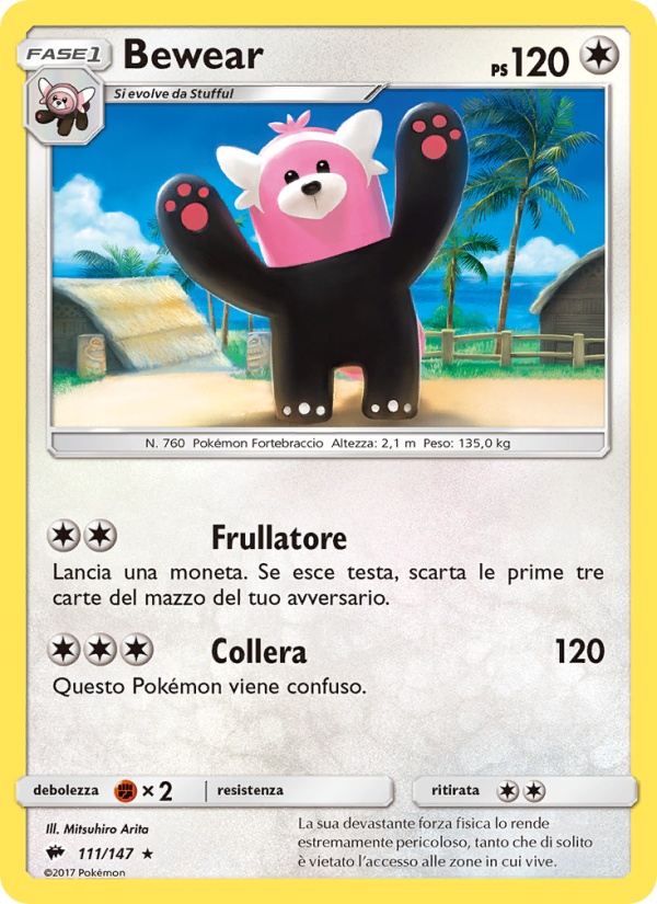 Bewear 111/169 — Burning Shadows (Italian Pokémon TCG card)