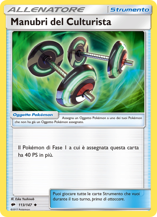 Manubri del Culturista 113/169 — Burning Shadows (Italian Pokémon TCG card)