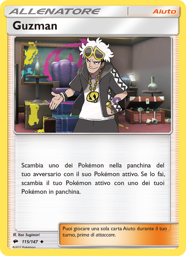 Guzman 115/169 — Burning Shadows (Italian Pokémon TCG card)