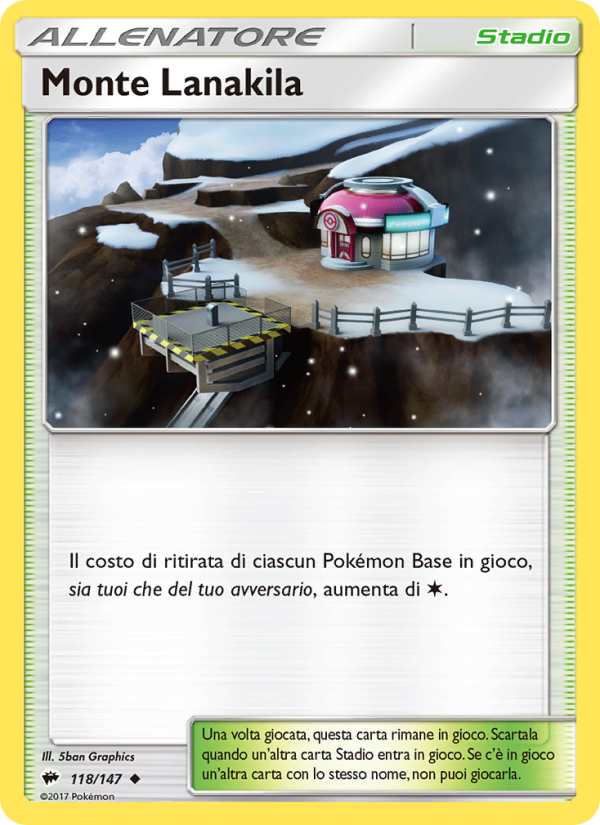 Monte Lanakila 118/169 — Burning Shadows (Italian Pokémon TCG card)