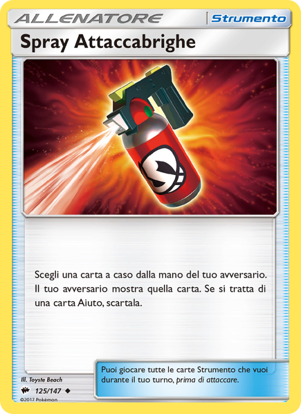 Spray Attaccabrighe 125/169 — Burning Shadows (Italian Pokémon TCG card)