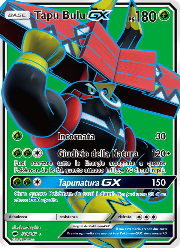 Tapu Bulu GX 130/169 — Burning Shadows (Italian Pokémon TCG card)