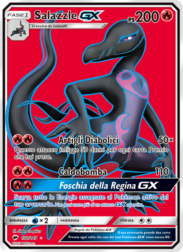Salazzle GX 132/169 — Burning Shadows (Italian Pokémon TCG card)