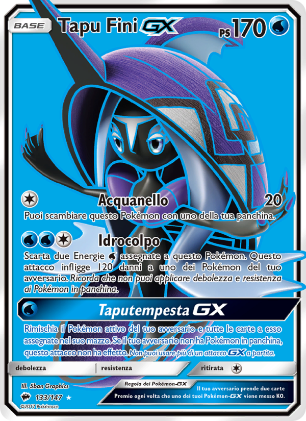Tapu Fini GX 133/169 — Burning Shadows (Italian Pokémon TCG card)