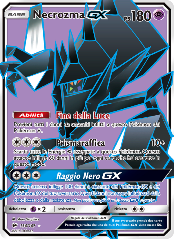 Necrozma GX 134/169 — Burning Shadows (Italian Pokémon TCG card)