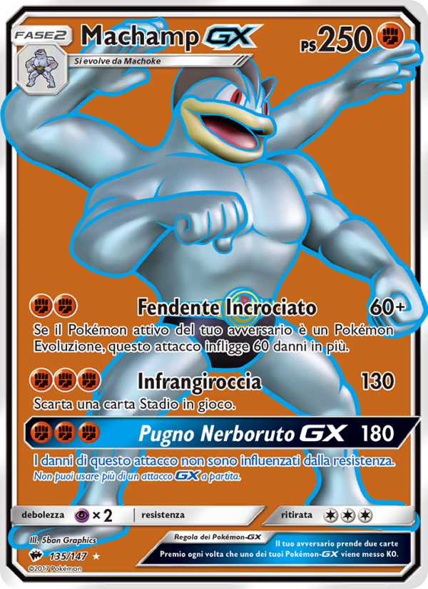 Machamp GX 135/169 — Burning Shadows (Italian Pokémon TCG card)