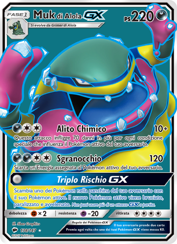 Muk di Alola GX 138/169 — Burning Shadows (Italian Pokémon TCG card)