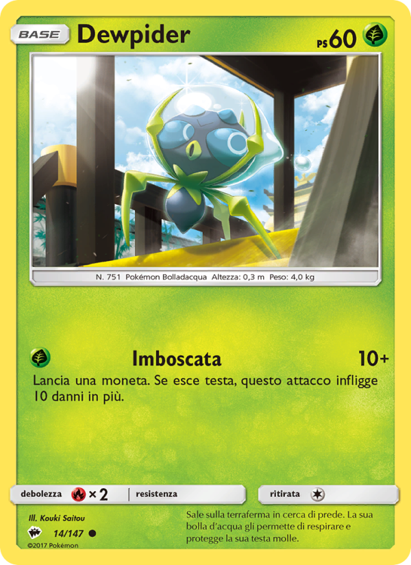 Dewpider 014/169 — Burning Shadows (Italian Pokémon TCG card)