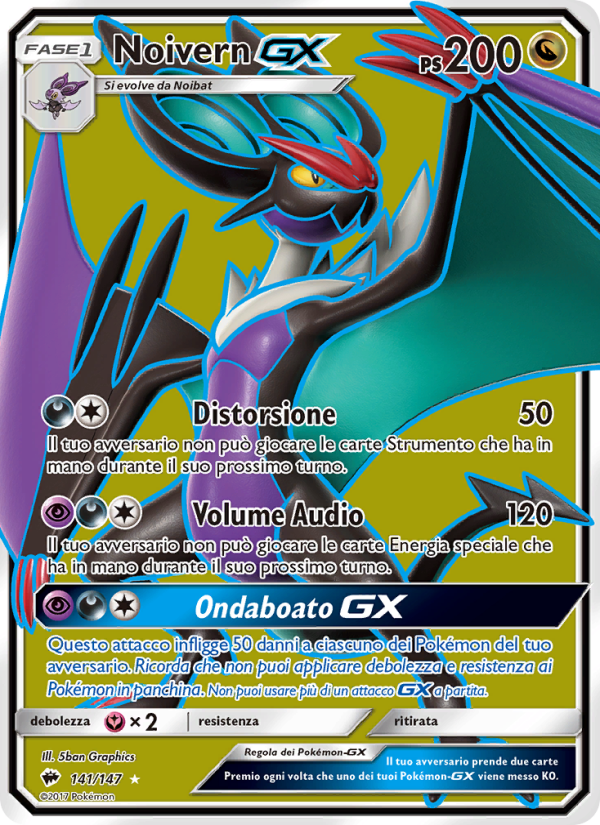 Noivern GX 141/169 — Burning Shadows (Italian Pokémon TCG card)