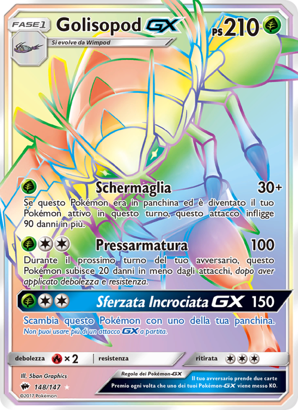 Golisopod GX 148/169 — Burning Shadows (Italian Pokémon TCG card)