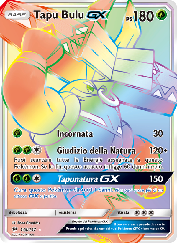 Tapu Bulu GX 149/169 — Burning Shadows (Italian Pokémon TCG card)