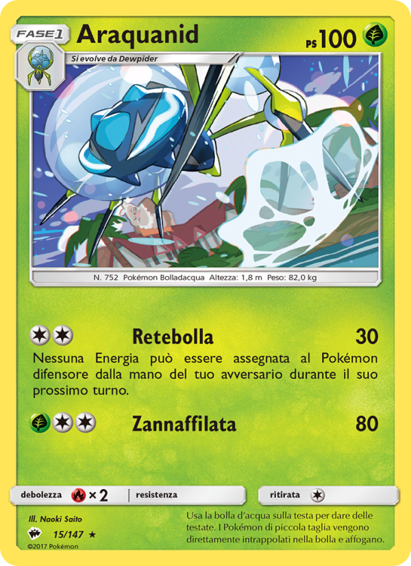 Araquanid 015/169 — Burning Shadows (Italian Pokémon TCG card)