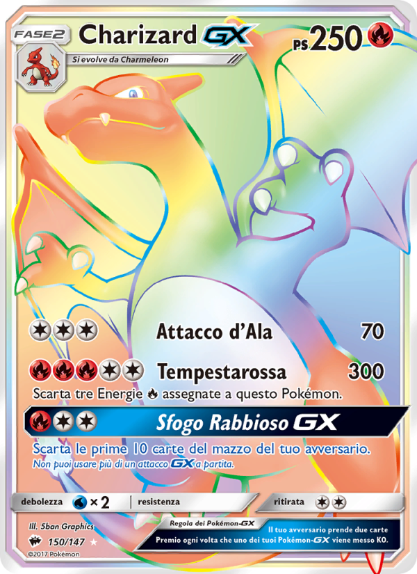 Charizard GX 150/169 — Burning Shadows (Italian Pokémon TCG card)