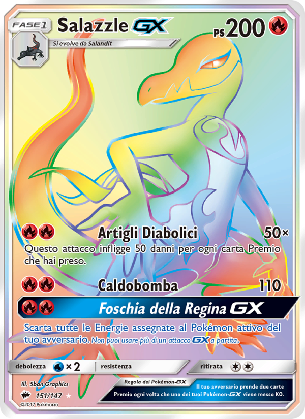 Salazzle GX 151/169 — Burning Shadows (Italian Pokémon TCG card)
