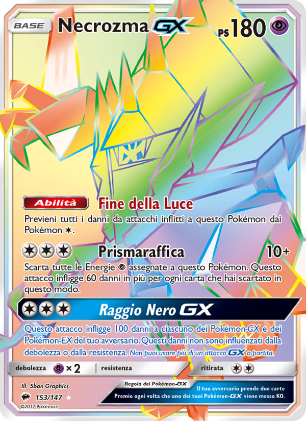 Necrozma GX 153/169 — Burning Shadows (Italian Pokémon TCG card)
