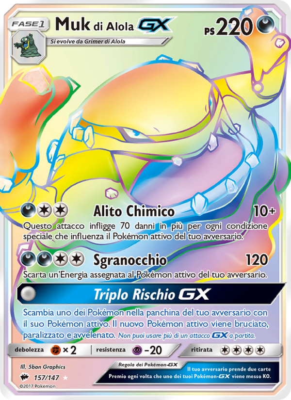 Muk di Alola GX 157/169 — Burning Shadows (Italian Pokémon TCG card)