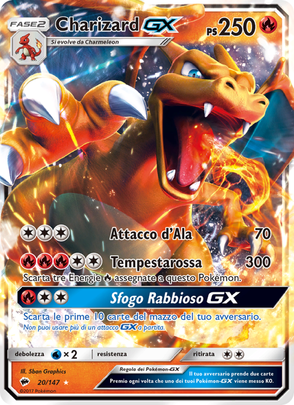 Charizard GX 020/169 — Burning Shadows (Italian Pokémon TCG card)
