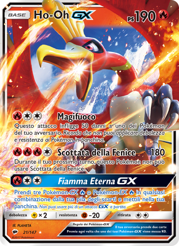 Ho-Oh GX 021/169 — Burning Shadows (Italian Pokémon TCG card)