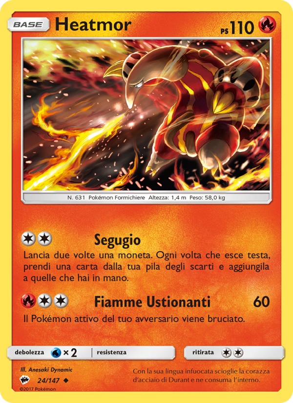 Heatmor 024/169 — Burning Shadows (Italian Pokémon TCG card)