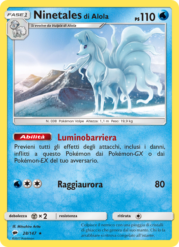 Ninetales di Alola 028/169 — Burning Shadows (Italian Pokémon TCG card)