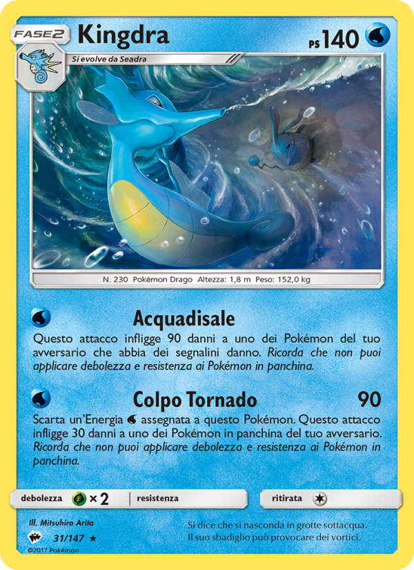 Kingdra 031/169 — Burning Shadows (Italian Pokémon TCG card)