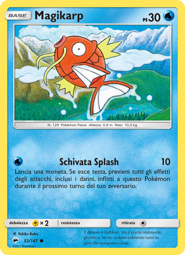 Magikarp 032/169 — Burning Shadows (Italian Pokémon TCG card)