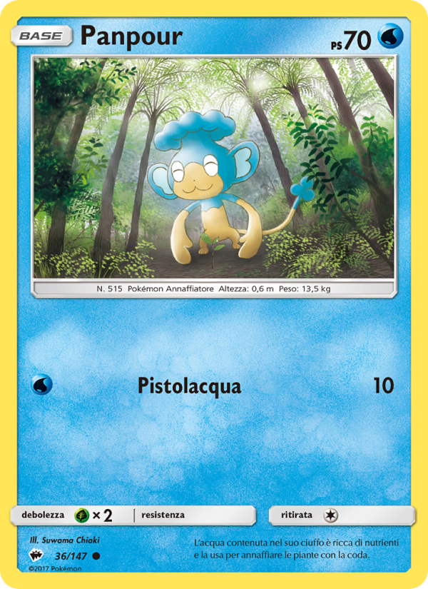 Panpour 036/169 — Burning Shadows (Italian Pokémon TCG card)